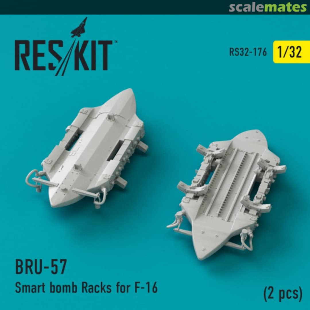 Boxart BRU-57 Smart bomb Racks for F-16 (2 pcs) RS32-0176 ResKit Boxart BRU-57 Smart bomb Racks for F-16 (2 pcs) RS32-0176 ResKit