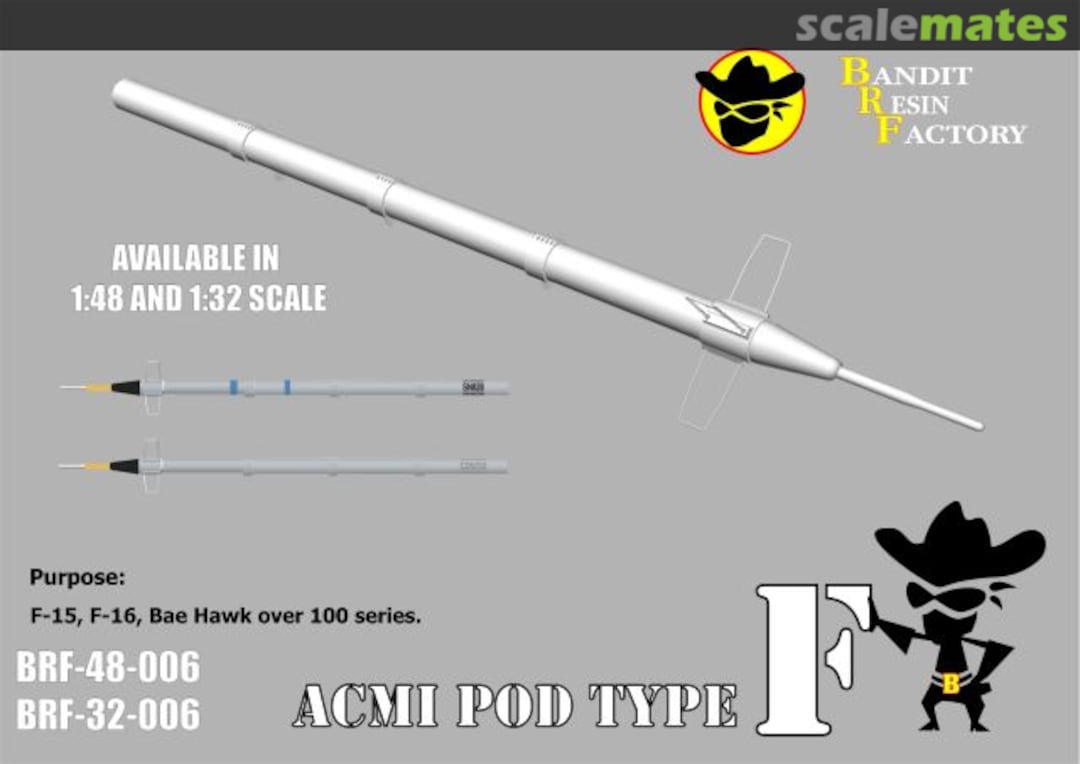 Boxart ACMI Pod Type F BRF-48-006 Bandit Resin Factory Boxart ACMI Pod Type F BRF-48-006 Bandit Resin Factory