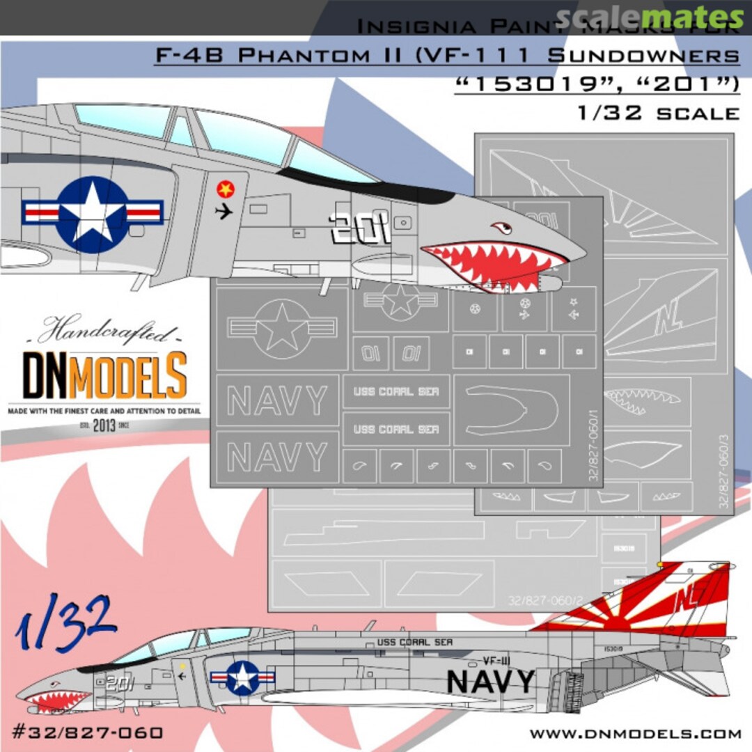 Boxart Sundowners F-4B Phantom II VF-111 Insignia Paint Masks Set DN Models Boxart Sundowners F-4B Phantom II VF-111 Insignia Paint Masks Set DN Models