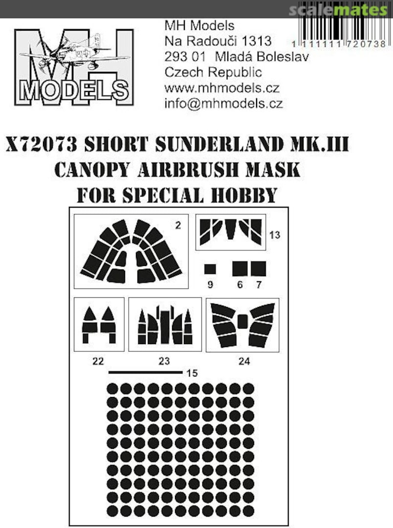 Boxart Short Sunderland Mk.III Canopy Airbrush Mask X72073 MH Models Boxart Short Sunderland Mk.III Canopy Airbrush Mask X72073 MH Models