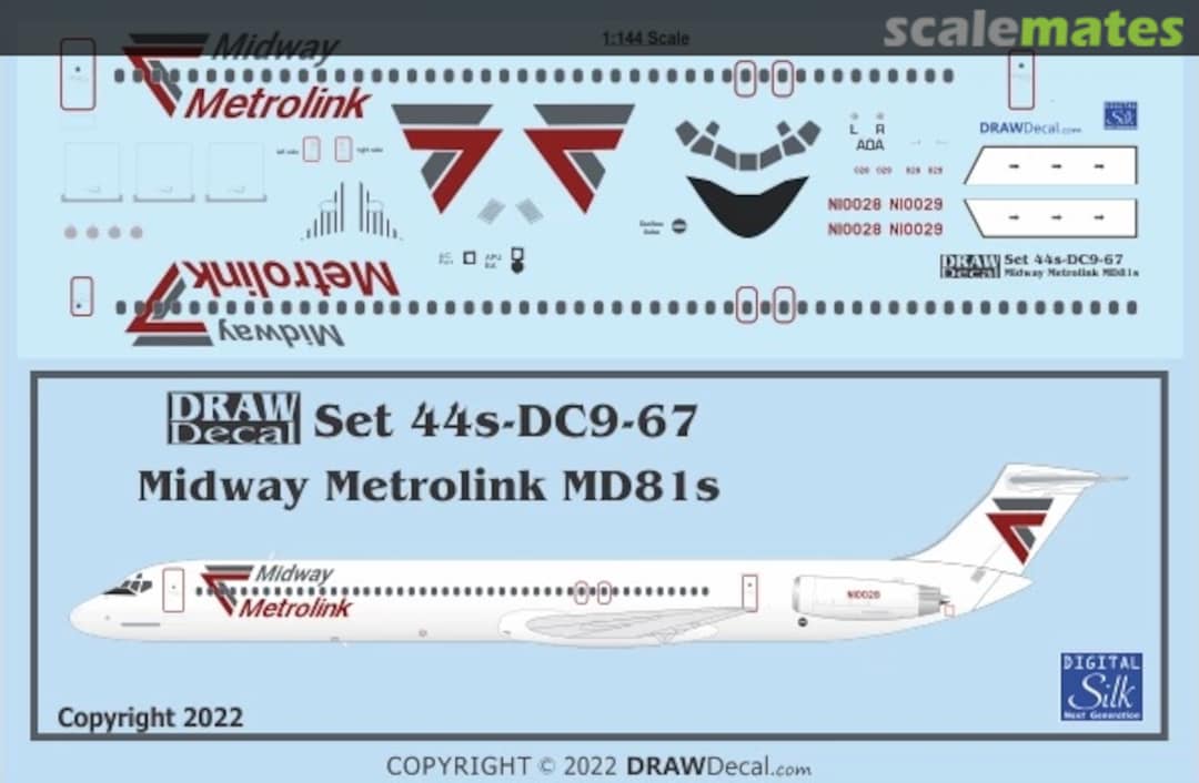 Boxart Midway Metrolink MD81s 44-DC9-67 Draw Decal Boxart Midway Metrolink MD81s 44-DC9-67 Draw Decal