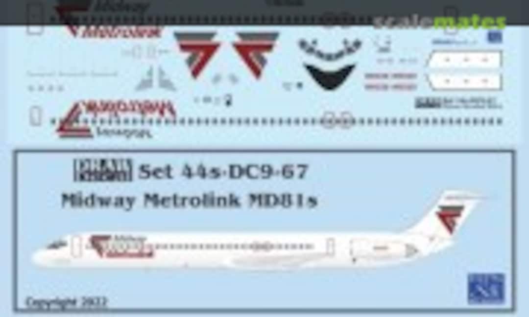 1:144 Midway Metrolink MD81s (Draw Decal 44-DC9-67) 44-DC9-67