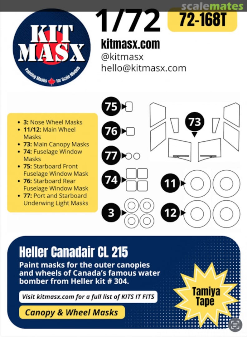 Boxart Canadair CL 215 masks 72-168T Kit Masx Boxart Canadair CL 215 masks 72-168T Kit Masx