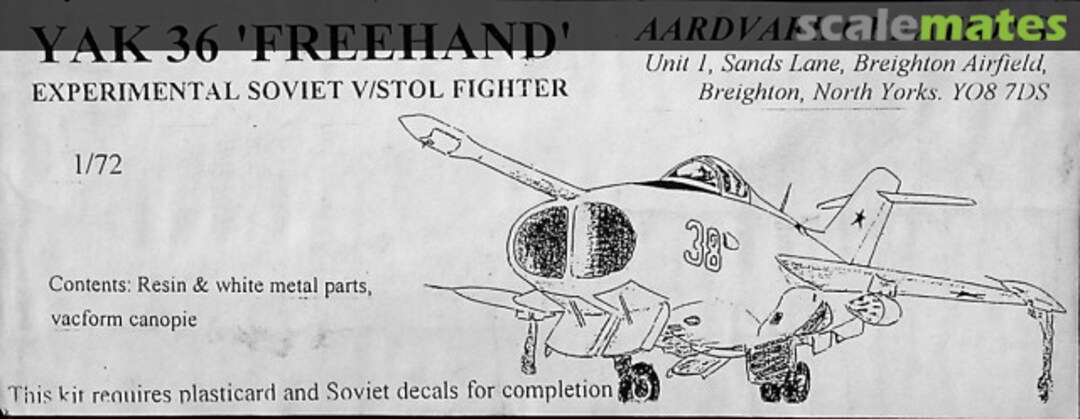 Boxart Yakovlev Yak-36 Freehand 1017 Aardvark Aviation Boxart Yakovlev Yak-36 Freehand 1017 Aardvark Aviation