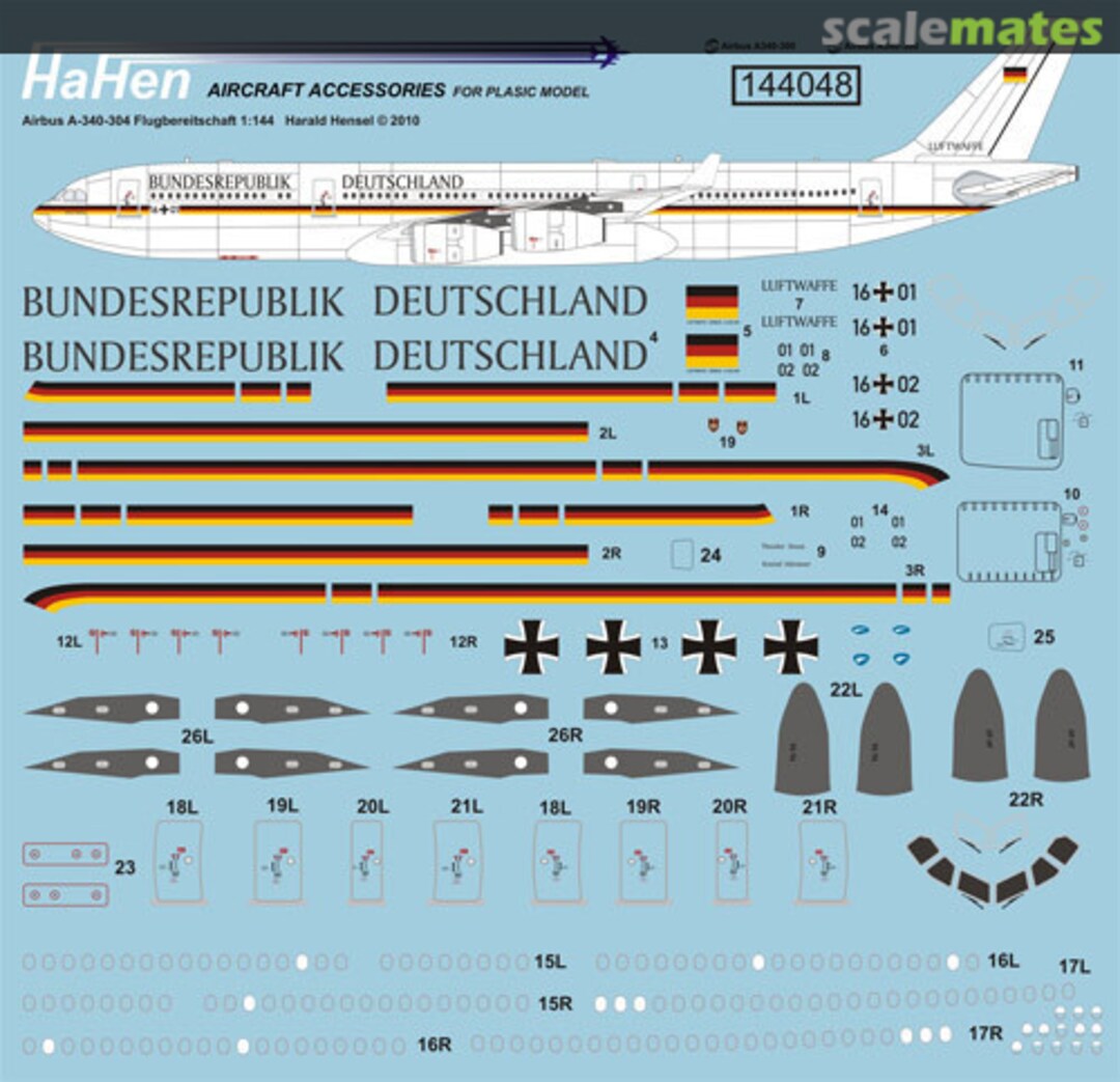 Boxart Airbus A-340-300 "Flugbereitschaft" 144048 HaHen