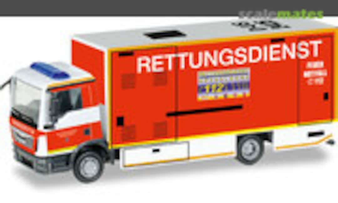 MAN TGL S/I-RTW box trailer with liftgate "fire Department -Düsseldorf" (Herpa 092807)