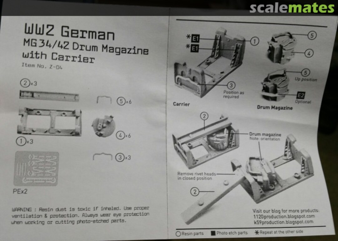 Boxart Mg34/42 Drum Magazine and Carrier Z-04 K59 Boxart Mg34/42 Drum Magazine and Carrier Z-04 K59