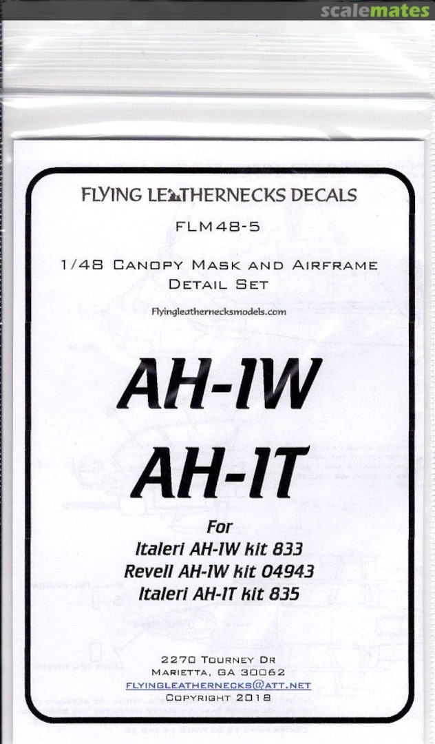 Boxart Bell AH-1W/AH-1T Sea Cobra Canopy Mask and Airframe Detail set FLM48-5 Flying Leathernecks Boxart Bell AH-1W/AH-1T Sea Cobra Canopy Mask and Airframe Detail set FLM48-5 Flying Leathernecks