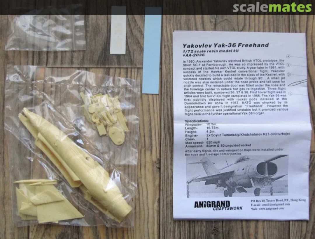 Contents Yakovlev Yak-36 Freehand AA-2036 Anigrand Craftswork Contents Yakovlev Yak-36 Freehand AA-2036 Anigrand Craftswork