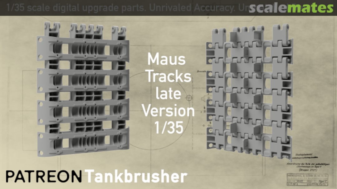 Boxart Single link workable tracks for Maus V2 (late style) 0001 Tankbrusher Scale Modeling Boxart Single link workable tracks for Maus V2 (late style) 0001 Tankbrusher Scale Modeling