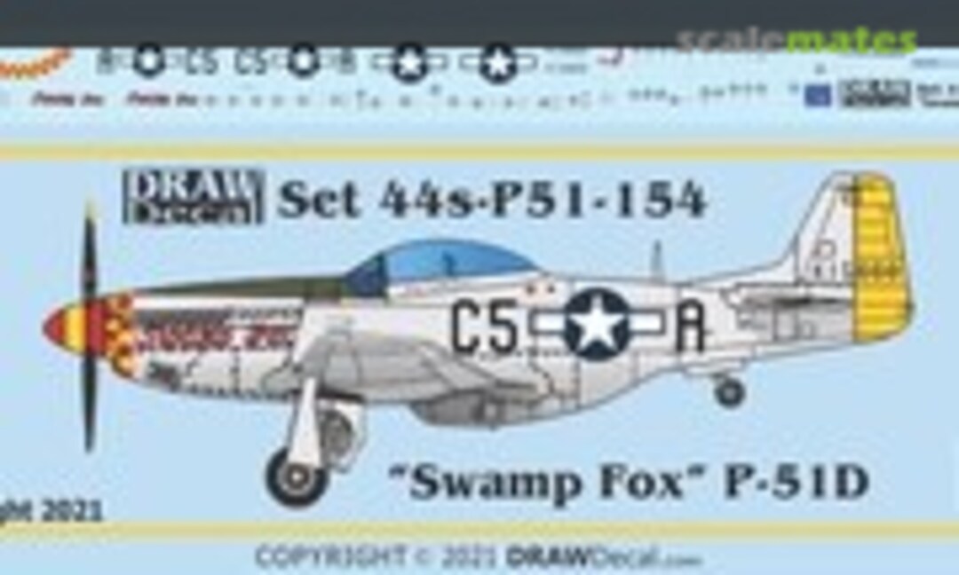 1:144 “Swamp Fox” P-51D (Draw Decal 44-P51-154) 44-P51-154