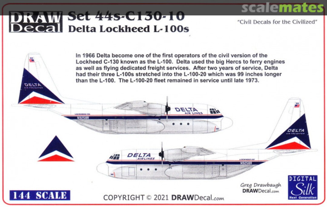 Boxart Delta Lockheed L-100s 44-C130-10 Draw Decal Boxart Delta Lockheed L-100s 44-C130-10 Draw Decal
