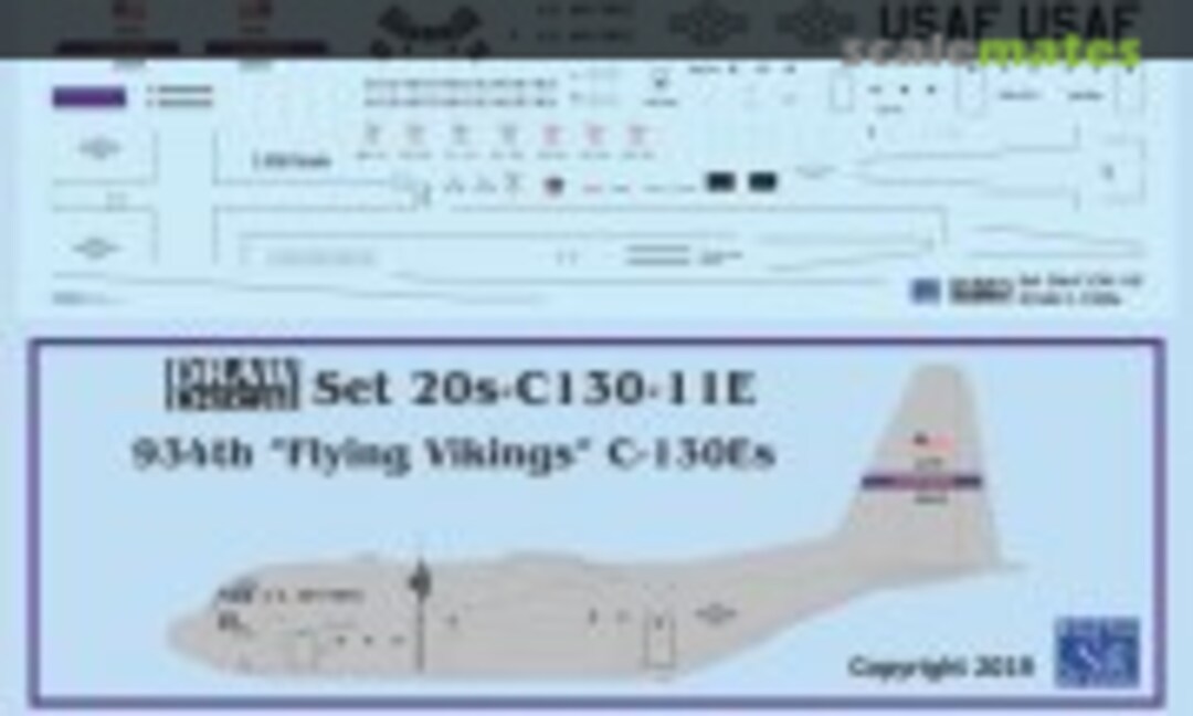 1:200 934th “Flying Vikings” C-130Es (Draw Decal 20-C130-11E) 20-C130-11E