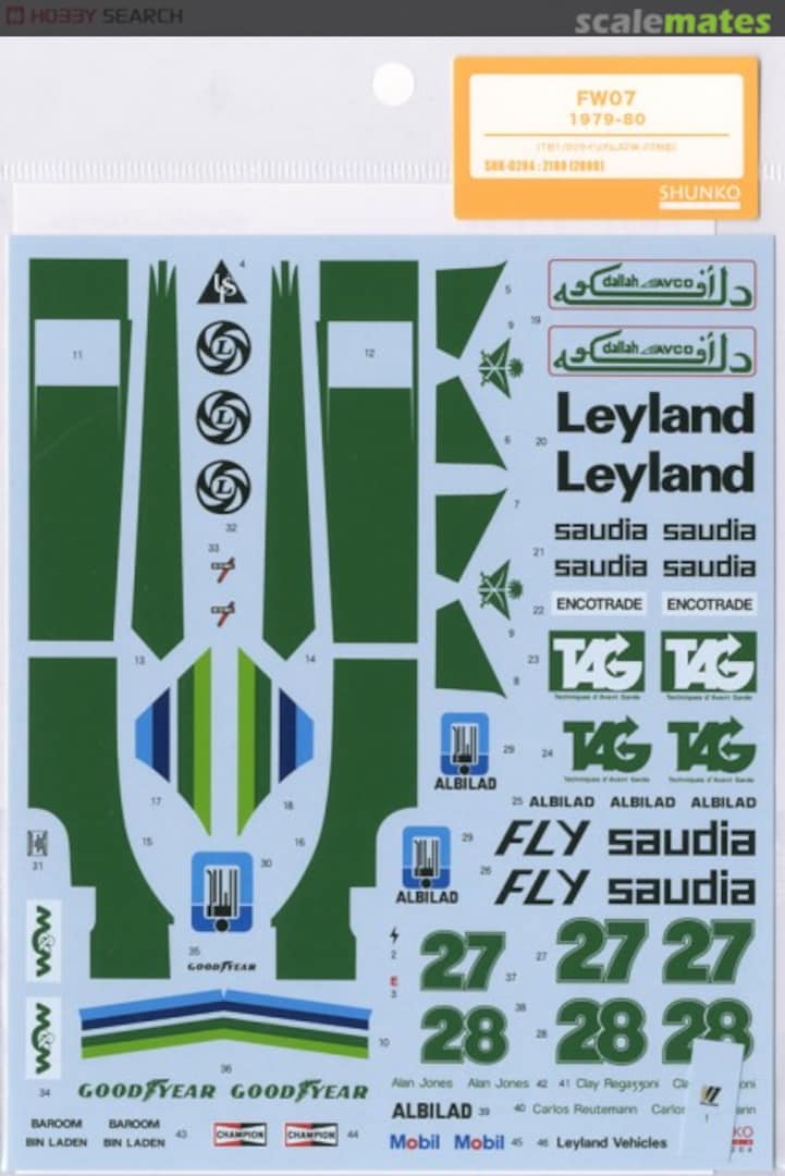 Boxart Williams FW07 SHK-D204 Shunko Models Boxart Williams FW07 SHK-D204 Shunko Models