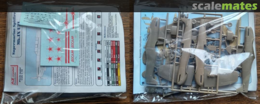 Contents Supermarine Spitfire Mk. IX UTI AZS7208 AZmodel Contents Supermarine Spitfire Mk. IX UTI AZS7208 AZmodel