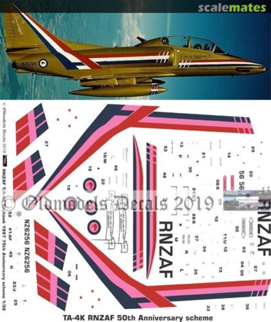 Boxart RNZAF TA-4K Skyhawk Golden 50th Anniversary scheme OMD0146 Oldmodels Decals Boxart RNZAF TA-4K Skyhawk Golden 50th Anniversary scheme OMD0146 Oldmodels Decals