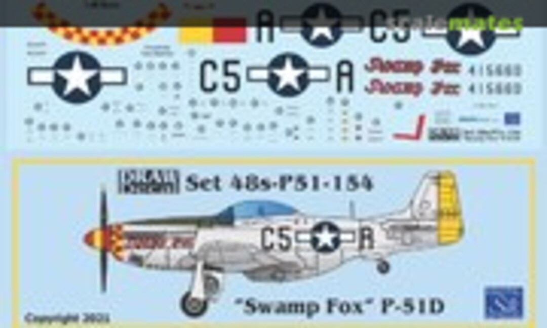 1:48 “Swamp Fox” P-51D (Draw Decal 48-P51-154) 48-P51-154