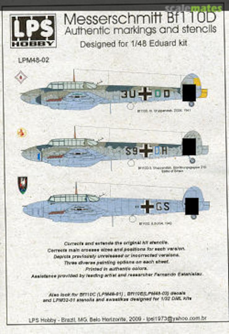 Boxart Messerschmitt Bf 110D LPM48-02 LPS Hobby
