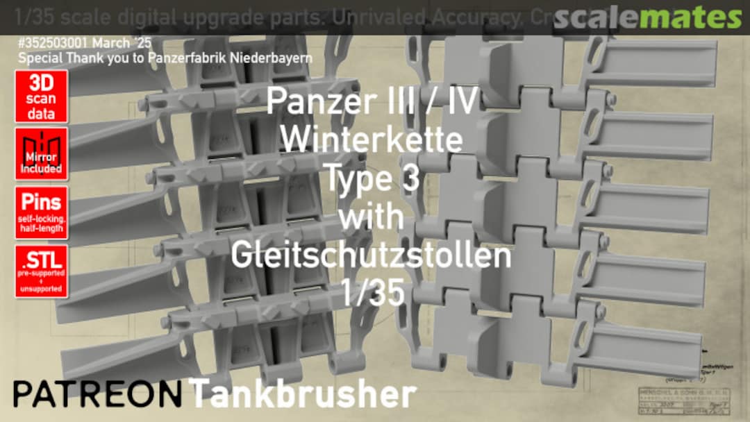 Boxart Type 3 Winterkette with chevrons 352503001 Tankbrusher Scale Modeling Boxart Type 3 Winterkette with chevrons 352503001 Tankbrusher Scale Modeling