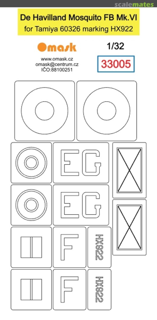 Boxart De Havilland Mosquito FB Mk.VI Mask 33005 Omask Boxart De Havilland Mosquito FB Mk.VI Mask 33005 Omask