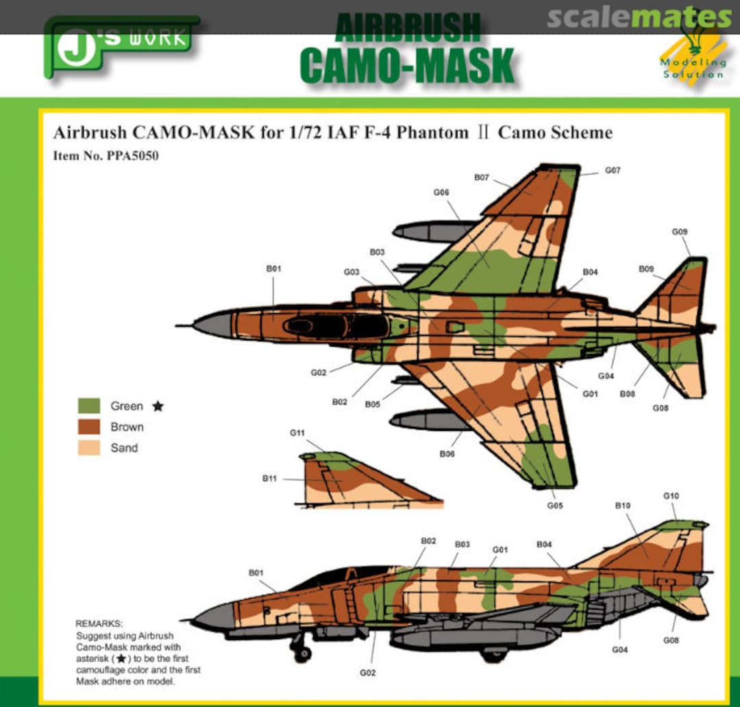 Boxart IAF F-4 Phantom II Camo Scheme PPA5050 J's Work Boxart IAF F-4 Phantom II Camo Scheme PPA5050 J's Work