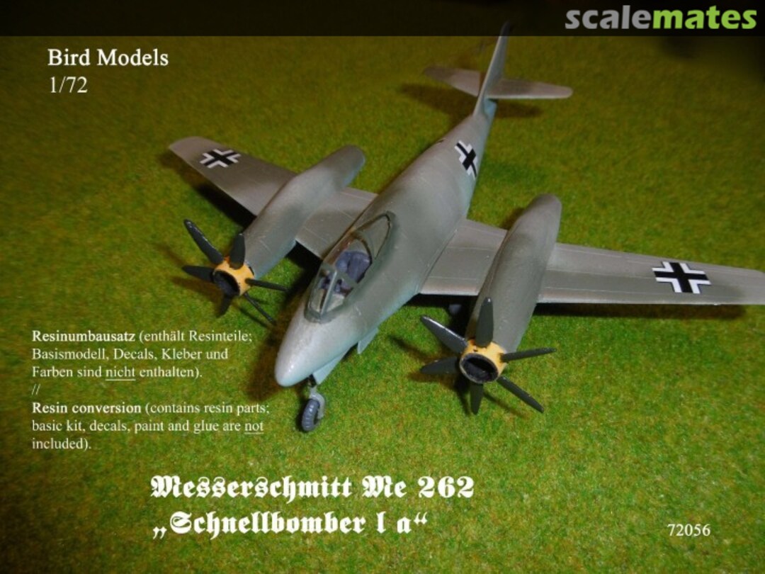 Boxart Messerschmitt Me 262 Schnellbomber Ia 72056 Bird Models Boxart Messerschmitt Me 262 Schnellbomber Ia 72056 Bird Models