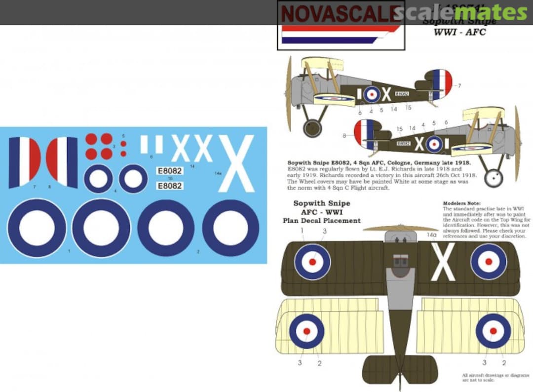 Boxart Sopwith Snipe WWI - AFC N-48074b Novascale Boxart Sopwith Snipe WWI - AFC N-48074b Novascale