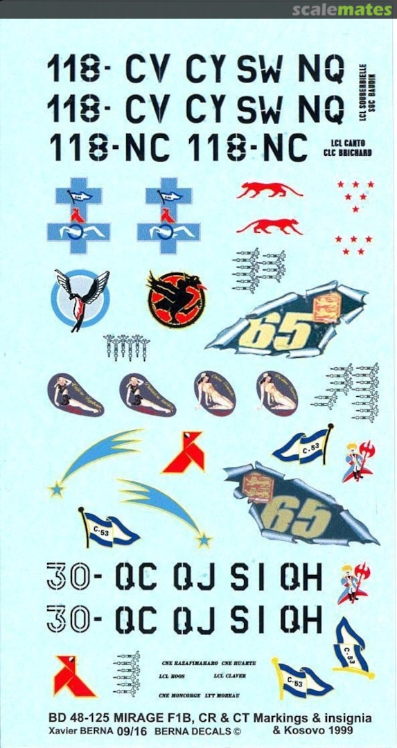 Boxart Dassault Mirage F.1 B, CR & CT BD 48-125 Berna Decals Boxart Dassault Mirage F.1 B, CR & CT BD 48-125 Berna Decals