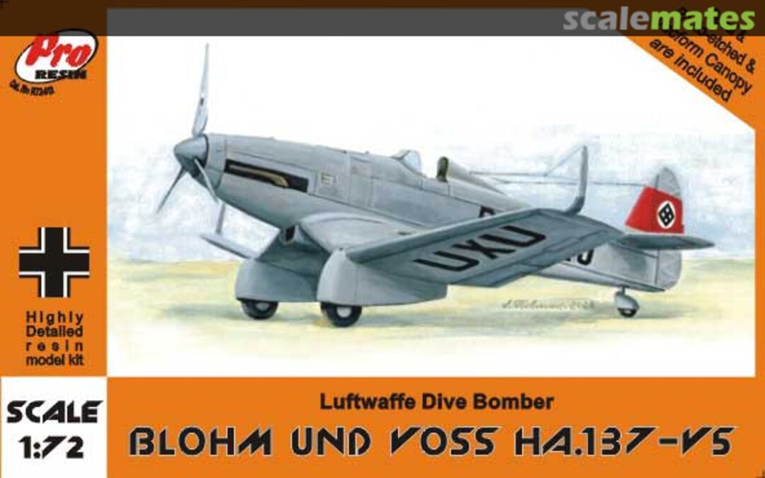 Boxart Blohm und Voss Ha.137-V5 R72-012 Pro Resin