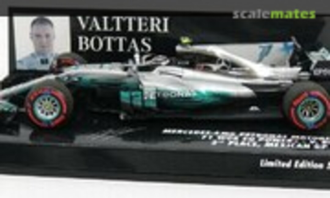 1:43 Mercedes AMG Petronas Motorsport F1 W08 EQ Power Valtteri Bottas 2nd Place, Mexican GP 2017 (Minichamps 410171877)