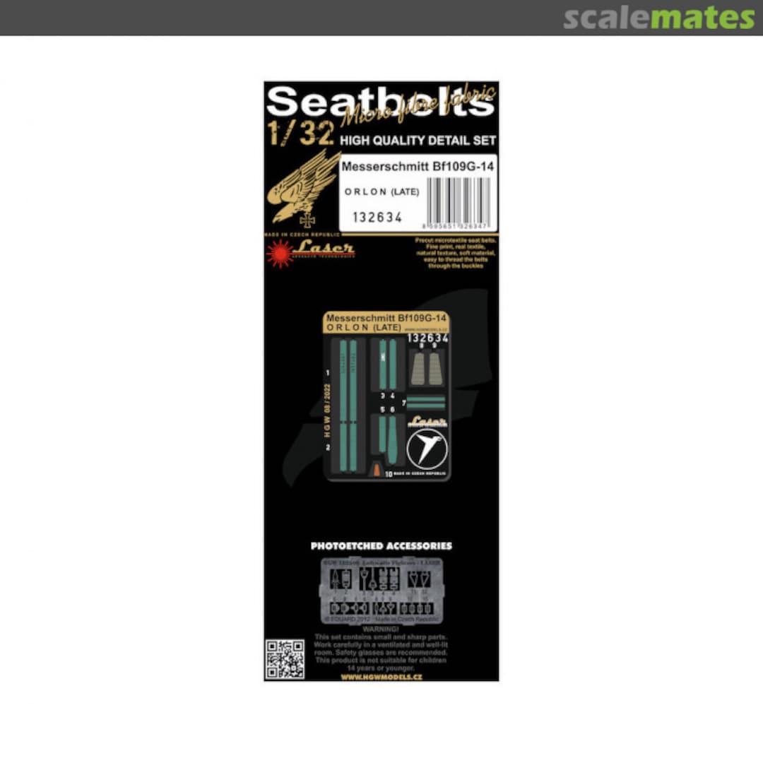 Boxart Messerschmitt BF109G-14 seatbelts 132634 HGW Models Boxart Messerschmitt BF109G-14 seatbelts 132634 HGW Models
