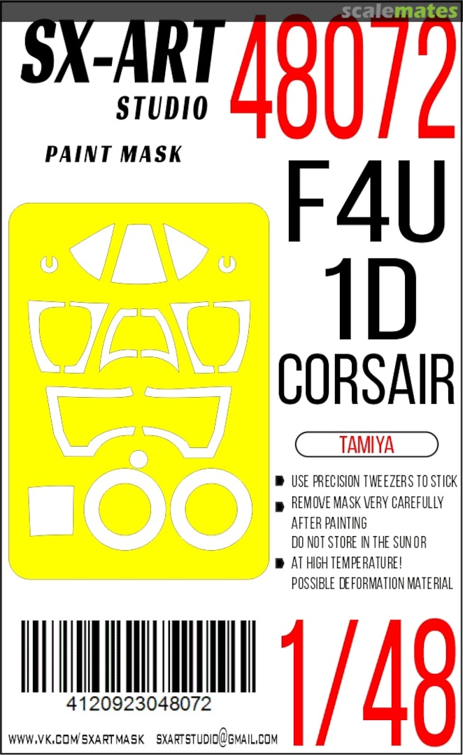 Boxart F4U-1D Corsair masks 48072 SX-Art Boxart F4U-1D Corsair masks 48072 SX-Art