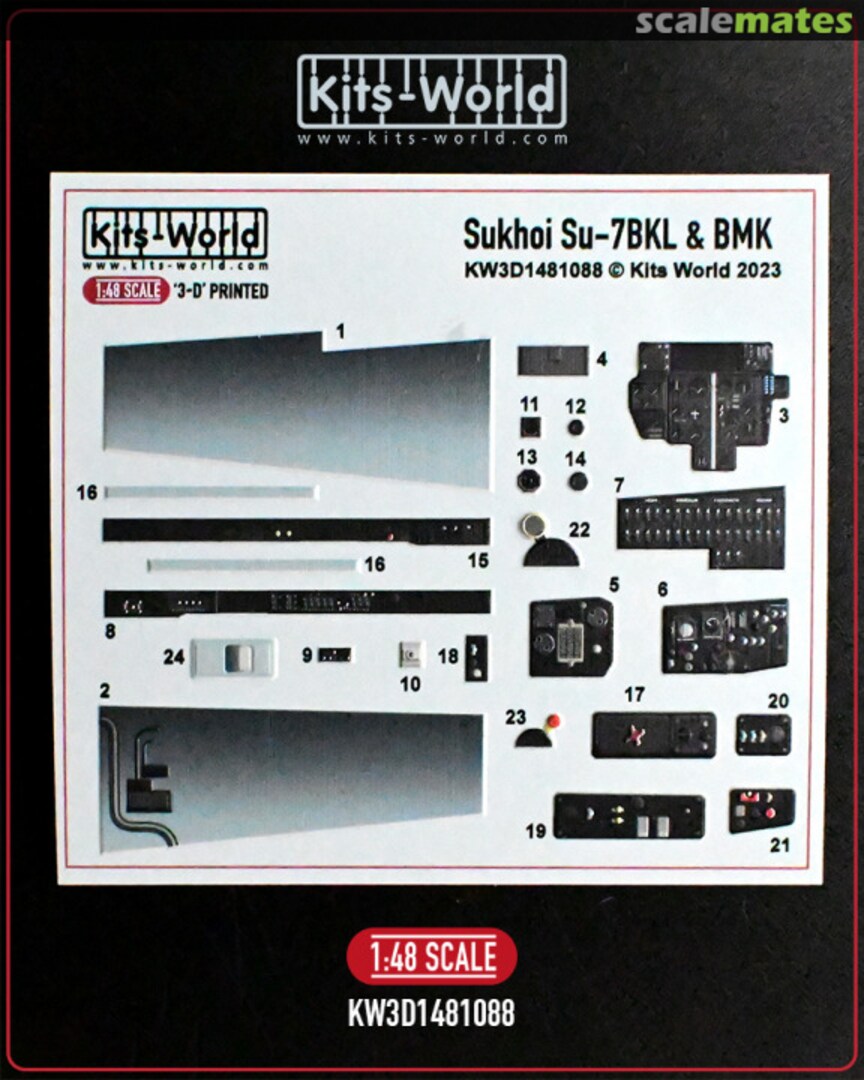 Boxart Sukhoi Su-7BKL & BMK Cockpit Instrument Panels KW3D1481088 Kits-World Boxart Sukhoi Su-7BKL & BMK Cockpit Instrument Panels KW3D1481088 Kits-World
