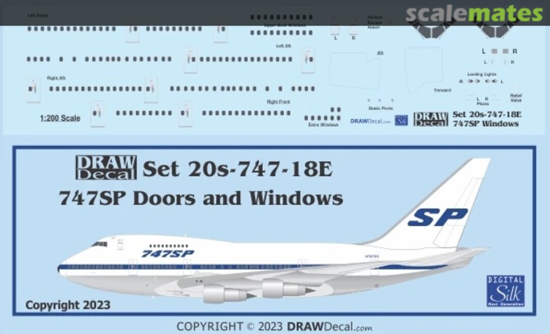 Boxart 747SP Door, Window and Cockpit Set 20-747-18E Draw Decal Boxart 747SP Door, Window and Cockpit Set 20-747-18E Draw Decal