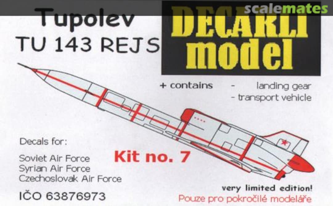 Boxart Tupolev Tu-143 Rejs 7 Decarli Model Boxart Tupolev Tu-143 Rejs 7 Decarli Model