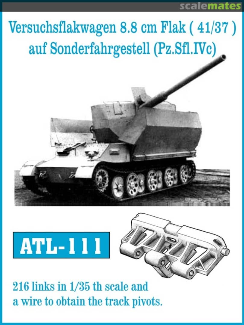 Boxart Versuchsflakwagen 8.8 cm Flak (41/37) auf Sonderfahrgestell Pz.Sfl. IVc tracks ATL-111 Friulmodel Boxart Versuchsflakwagen 8.8 cm Flak (41/37) auf Sonderfahrgestell Pz.Sfl. IVc tracks ATL-111 Friulmodel