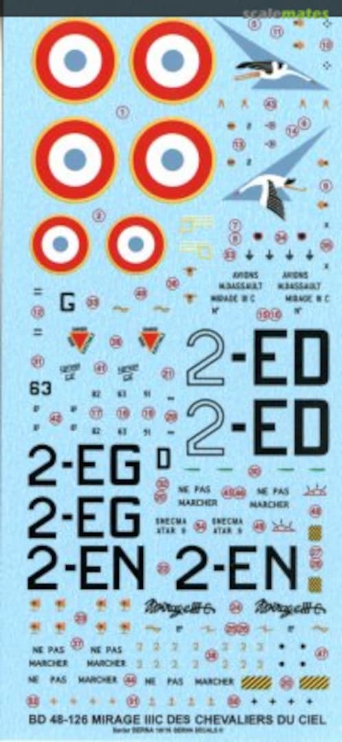 Boxart Dassault Mirage IIIC 'Knights of the Sky' BD 48-126 Berna Decals Boxart Dassault Mirage IIIC 'Knights of the Sky' BD 48-126 Berna Decals
