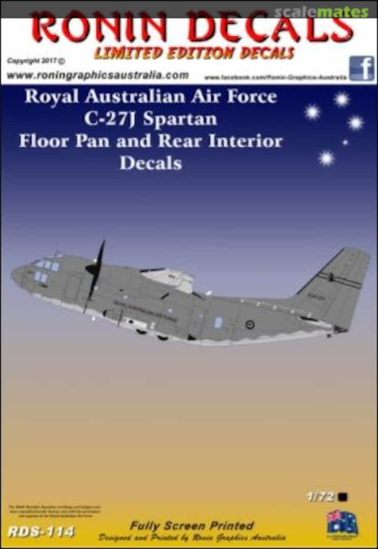 Boxart RAAF C-27J Spartan Floor Pan and Rear Interior Decals RDS-114 Ronin Decals Boxart RAAF C-27J Spartan Floor Pan and Rear Interior Decals RDS-114 Ronin Decals