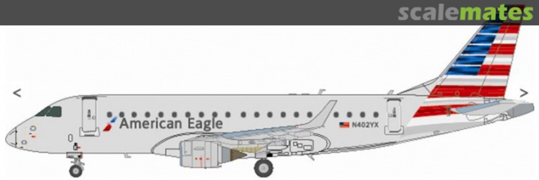 Boxart Embraer ERJ-175 American Airlines Silk-screen printed BZD415 Bra.Z Models