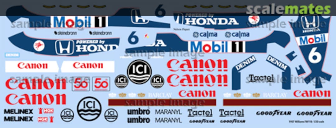 Boxart Williams-Honda FW11B "Canon" Indycals Boxart Williams-Honda FW11B "Canon" Indycals