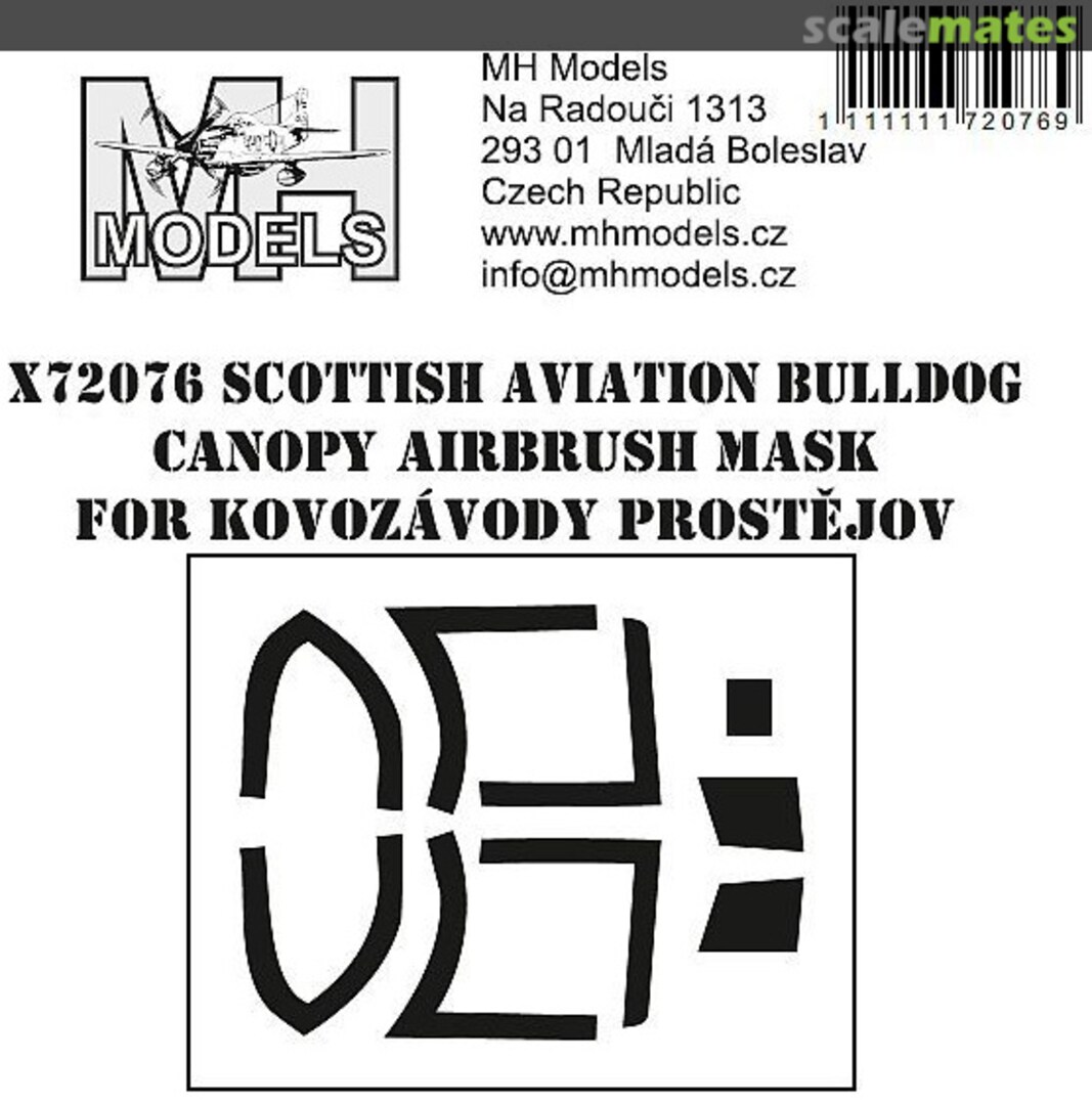 Boxart Scottish Aviation Bulldog Canopy Airbrush Mask X72076 MH Models Boxart Scottish Aviation Bulldog Canopy Airbrush Mask X72076 MH Models