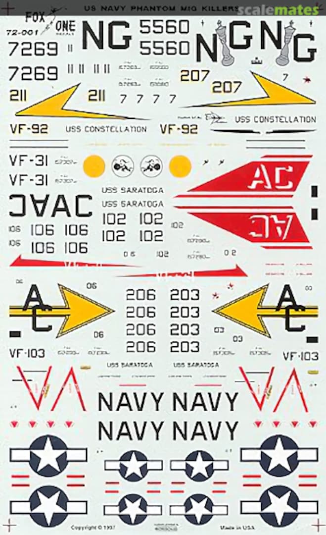 Boxart US Navy Phantom MiG Killers 72-001 Fox One Decals Boxart US Navy Phantom MiG Killers 72-001 Fox One Decals