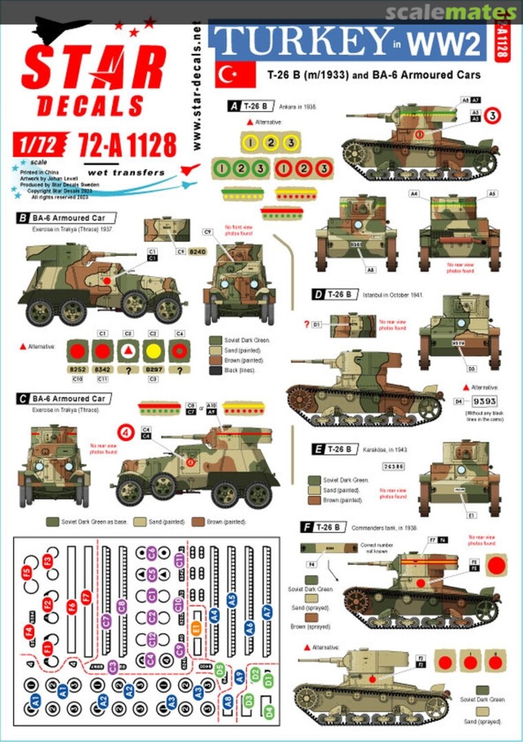 Boxart Turkey in WW2 72-A1128 Star Decals Boxart Turkey in WW2 72-A1128 Star Decals