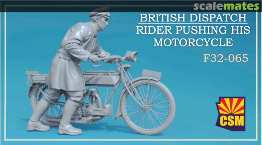 Boxart British Dispatch Rider pushing his motorcycle F32-065 Copper State Models Boxart British Dispatch Rider pushing his motorcycle F32-065 Copper State Models