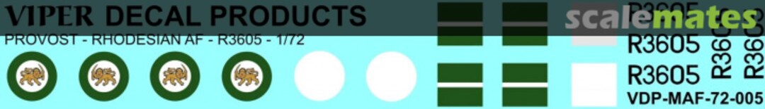 Boxart Rhodesian Air Force Provost R3605 MAF72005 Viper Decal Products Boxart Rhodesian Air Force Provost R3605 MAF72005 Viper Decal Products