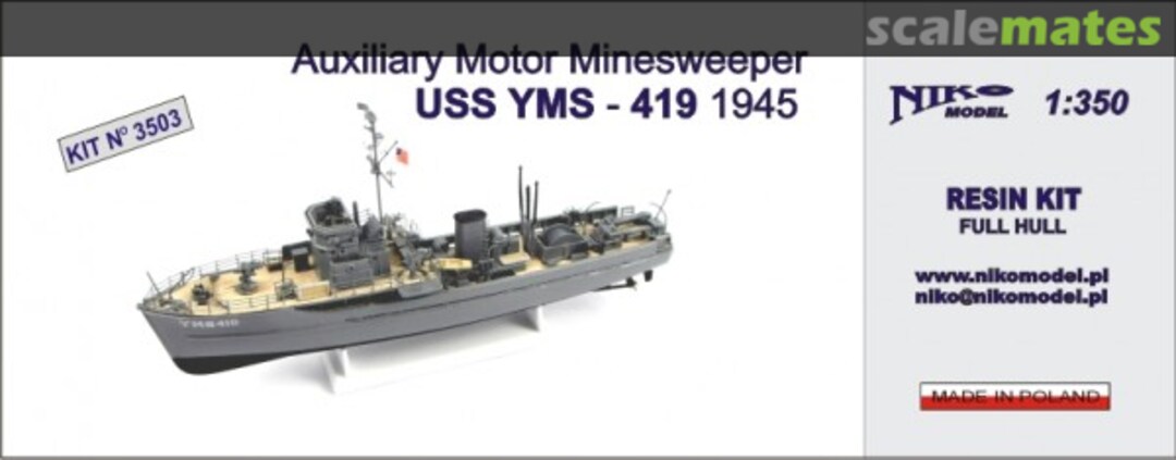 Boxart USS YMS-419 3503 Niko Model