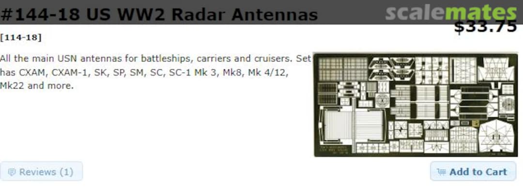 Contents WWII USN Radars and Antennas 144-18 Tom's Modelworks Contents WWII USN Radars and Antennas 144-18 Tom's Modelworks