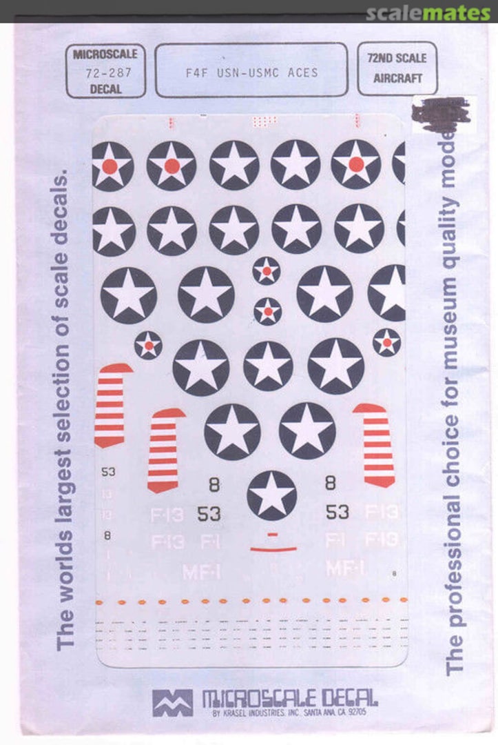 Boxart F-4F Wildcat Aces USN & USMC 72-287 SuperScale International Boxart F-4F Wildcat Aces USN & USMC 72-287 SuperScale International