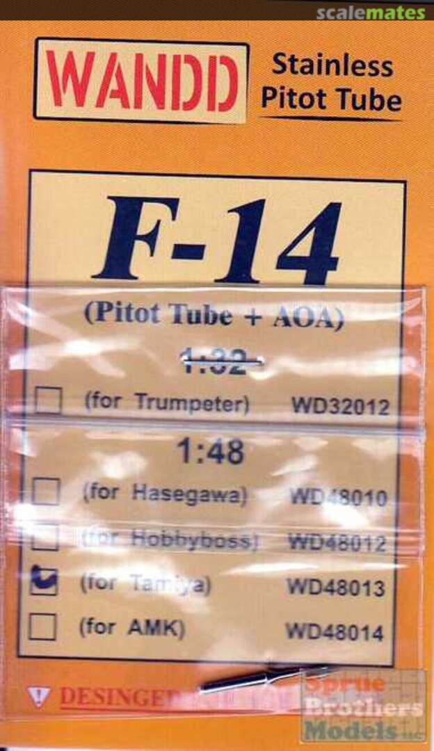 Boxart F-14 Tomcat Pitot Tube and AOA (Stainless Steel) WD48013 WandD Studio Boxart F-14 Tomcat Pitot Tube and AOA (Stainless Steel) WD48013 WandD Studio