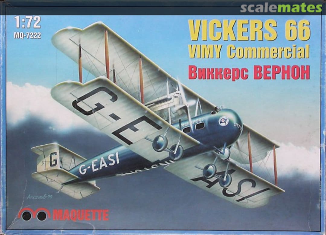Boxart Vickers 66 Vimy Commercial MQ-7222 Maquette Boxart Vickers 66 Vimy Commercial MQ-7222 Maquette